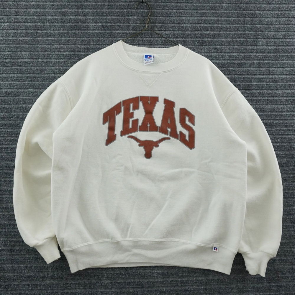 Russell Athletic Texas Longhorns Sweatshirt Mens XL White Vintage 90s USA Made